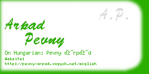 arpad pevny business card